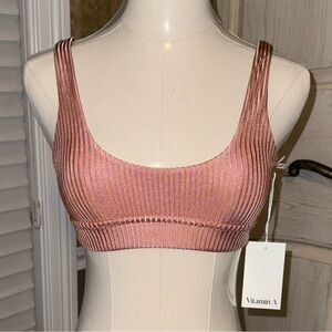 NWT Vitamin A Sienna Tank Swim Top Pink Sands Shimmer